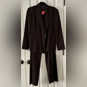 Elie Tahari Burgundy Pinstripe Two-Piece Suit Jacket & Pants Size 8